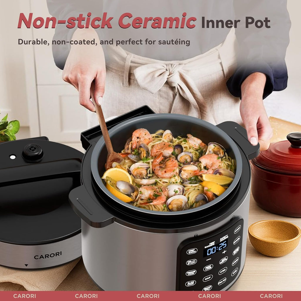 Instant Pot Duo 7-in-1 Electric Pressure Cooker, Slow Cooker, Rice, Steamer, Sauté, Yogurt Maker, Warmer & Sterilizer, Includes App With Over 800 Recipes, Stainless Steel, 6 Quart