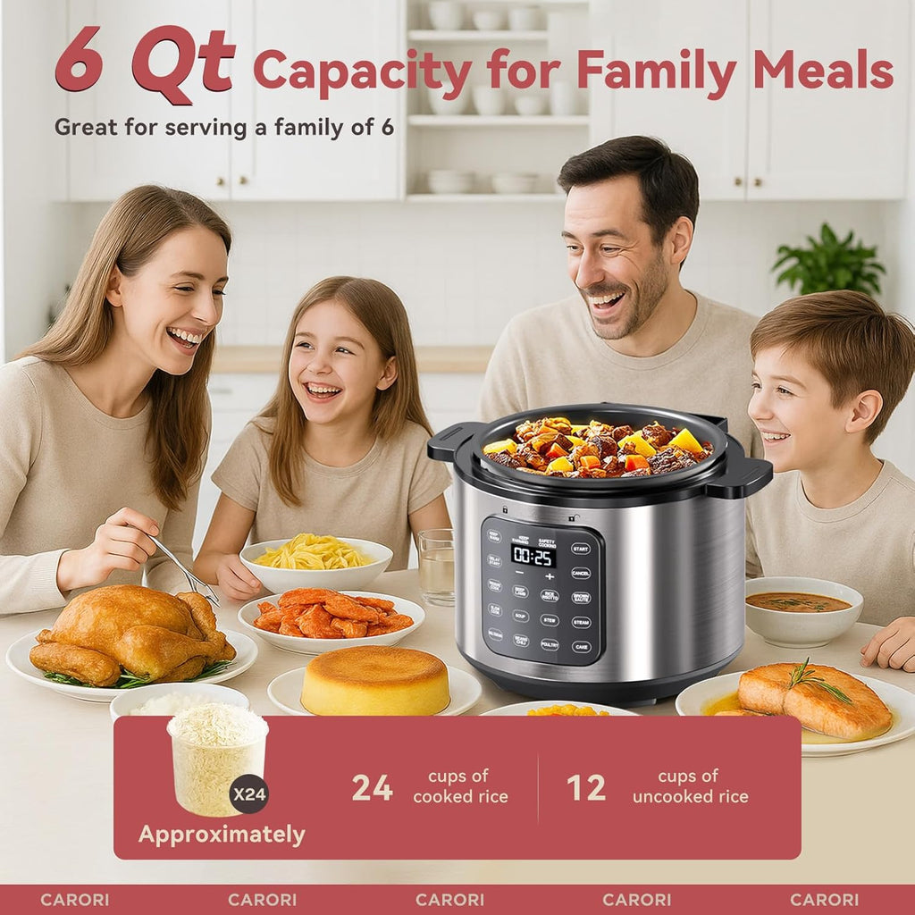 Instant Pot Duo 7-in-1 Electric Pressure Cooker, Slow Cooker, Rice, Steamer, Sauté, Yogurt Maker, Warmer & Sterilizer, Includes App With Over 800 Recipes, Stainless Steel, 6 Quart